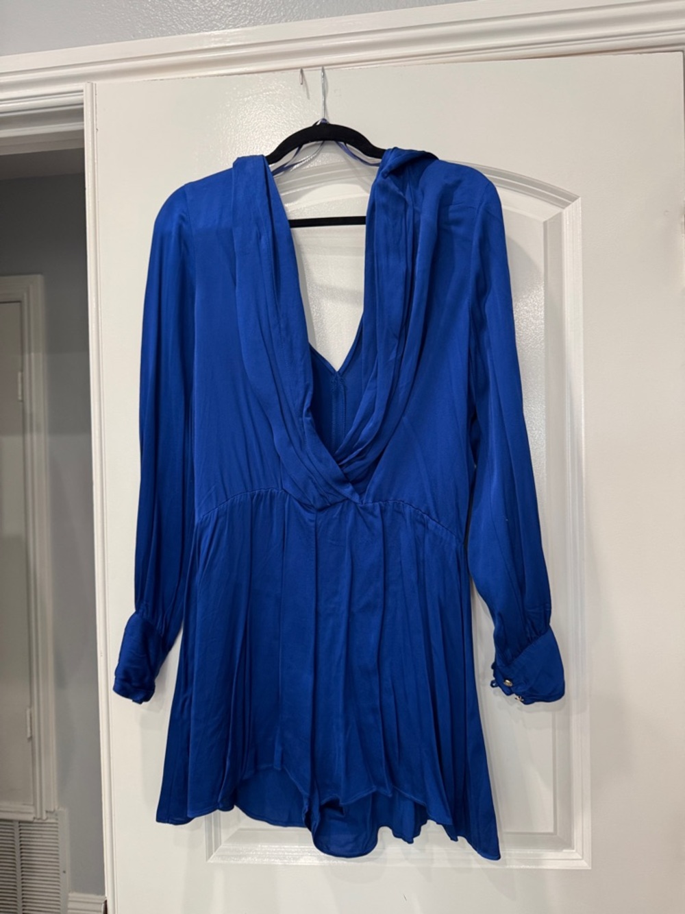 Royal Blue Long Sleeve V-Neck romper